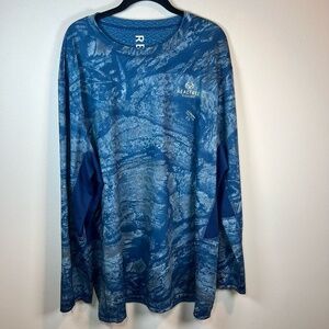 Realtree Aspect Performance Shirt Blue Camo Long Sleeve Lightweight UPF Fish 3XL